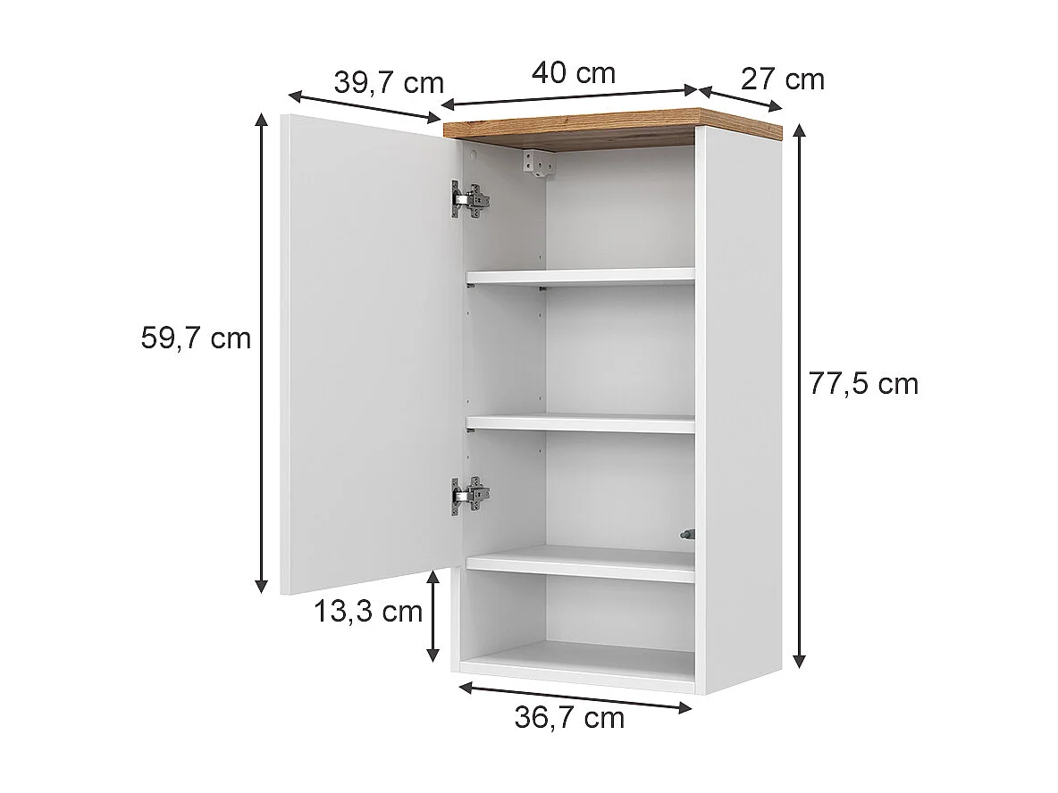 Badkamerkast wit 40x27x77.5 eden