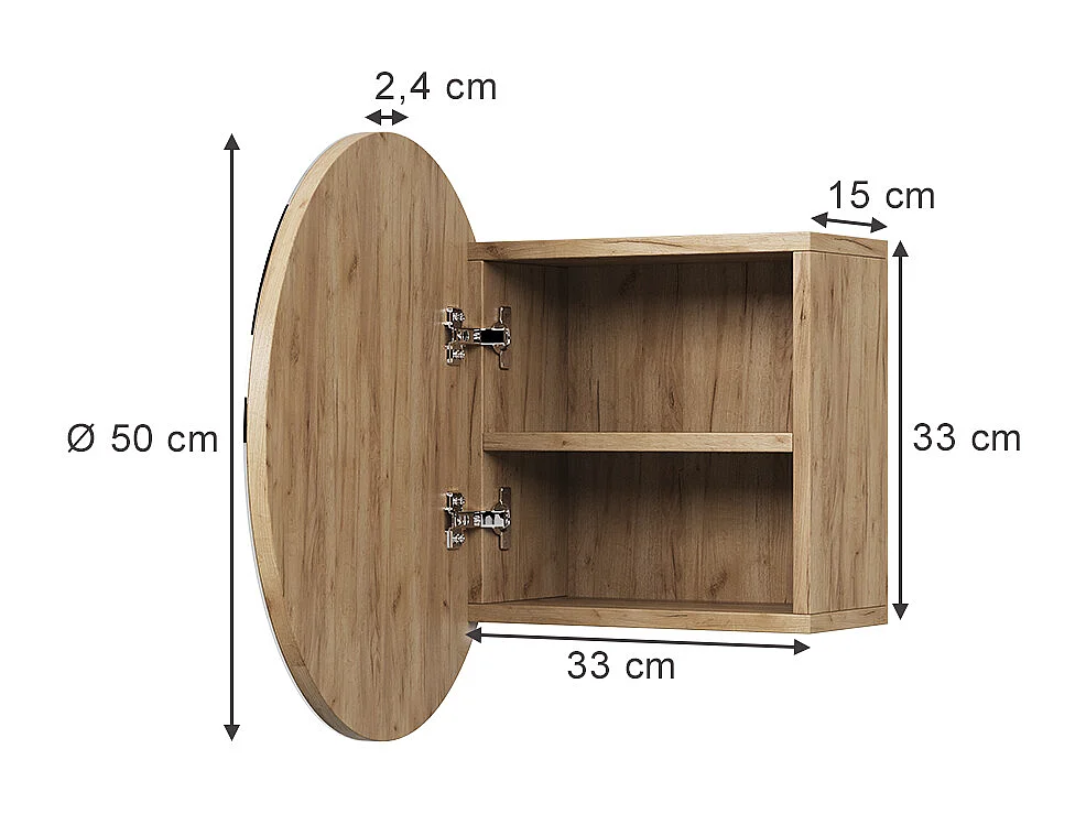 Armoire de toilette chêne de force doré 50x17.4x50 loki