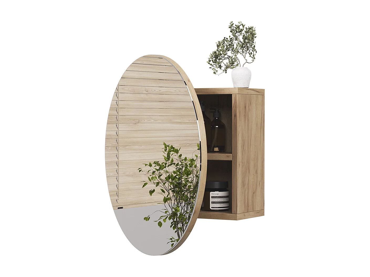 Armoire de toilette chêne de force doré 50x17.4x50 loki