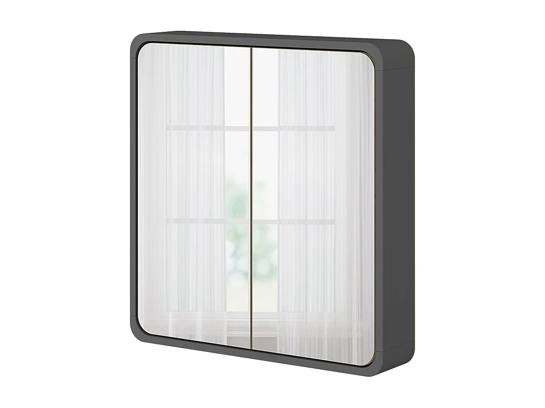 armoire de toilette anthracite/chêne 60x12x60 arla