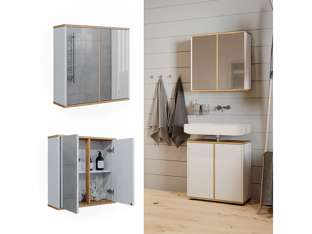 Armoire de toilette blanc/artisan 60x20x60 didi