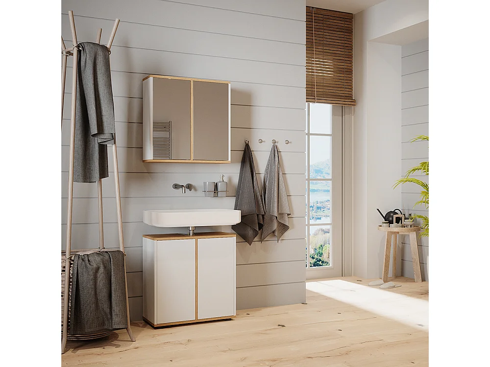 Armoire de toilette blanc/artisan 60x20x60 didi