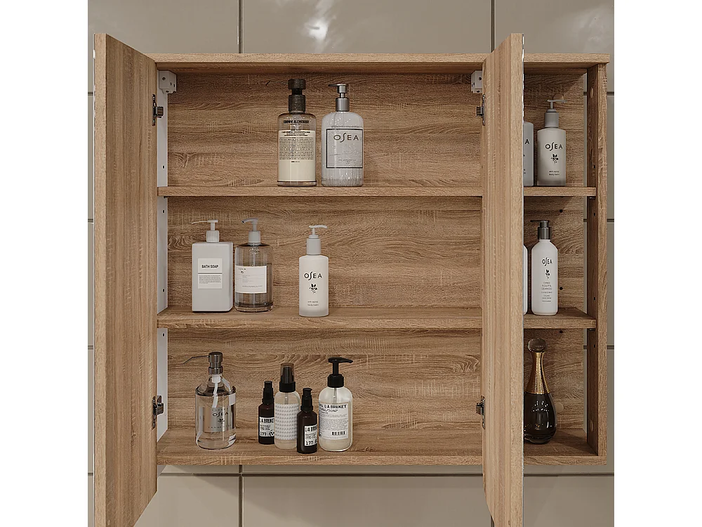 Armoire de toilette sonoma/blanc 80x20x75 karen