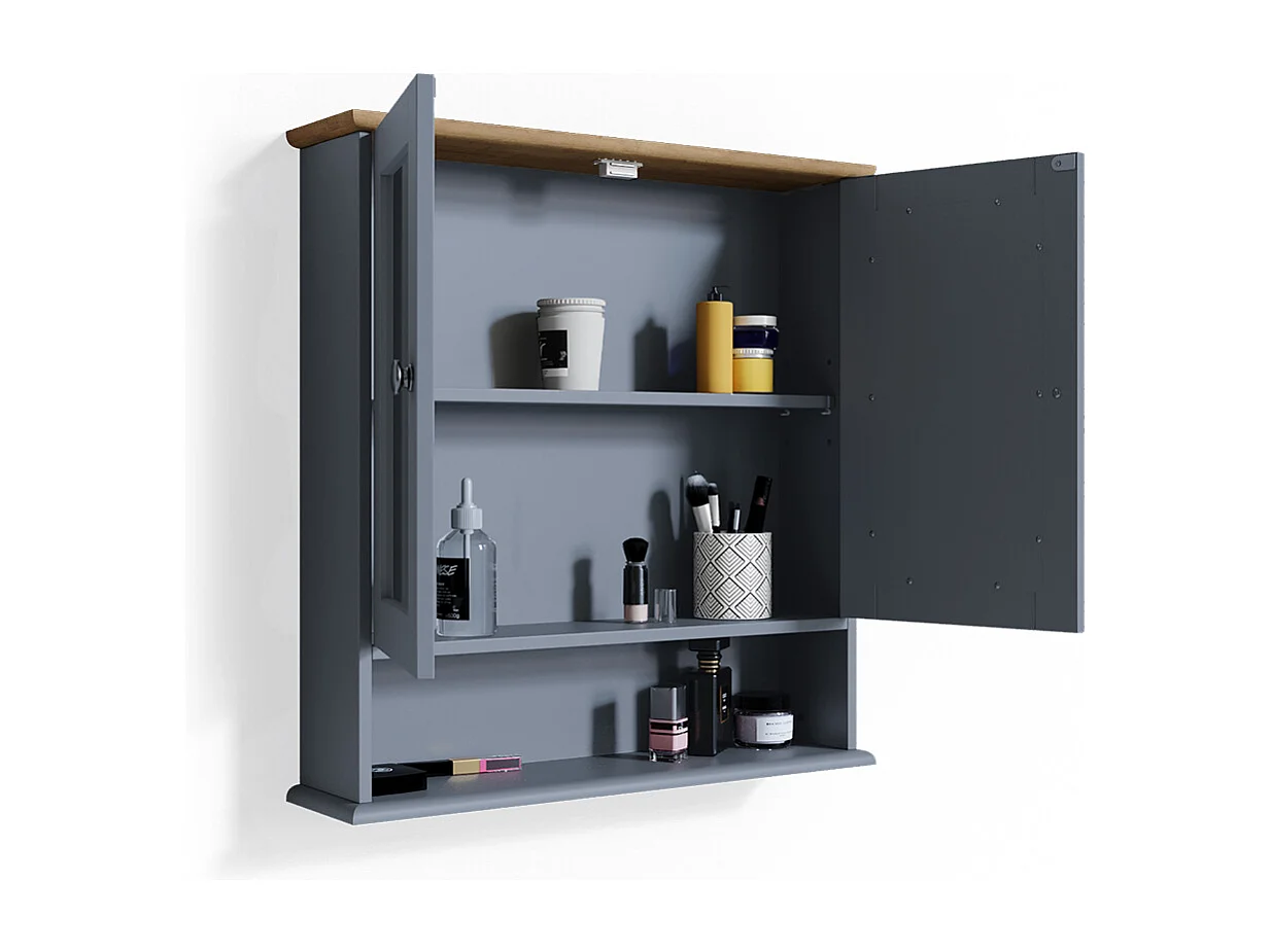 Armoire de toilette gris 56x13x58 bianco