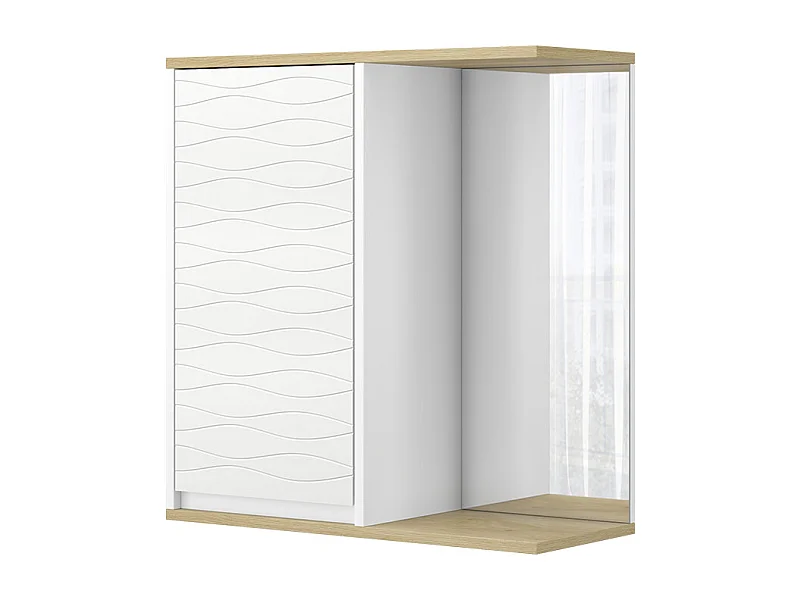 Armario con espejo de baño blanco 60x24x63 livia