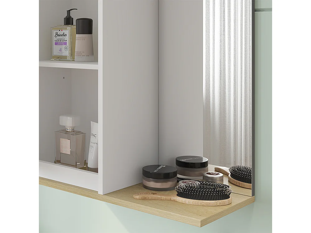 Armoire de salle de bain miroir blanc 60x24x63 livia