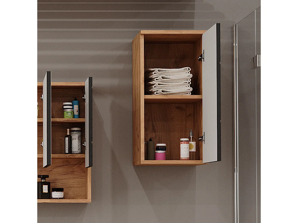 Mueble de baño antracita con estructura de panal 30x24x59 irma