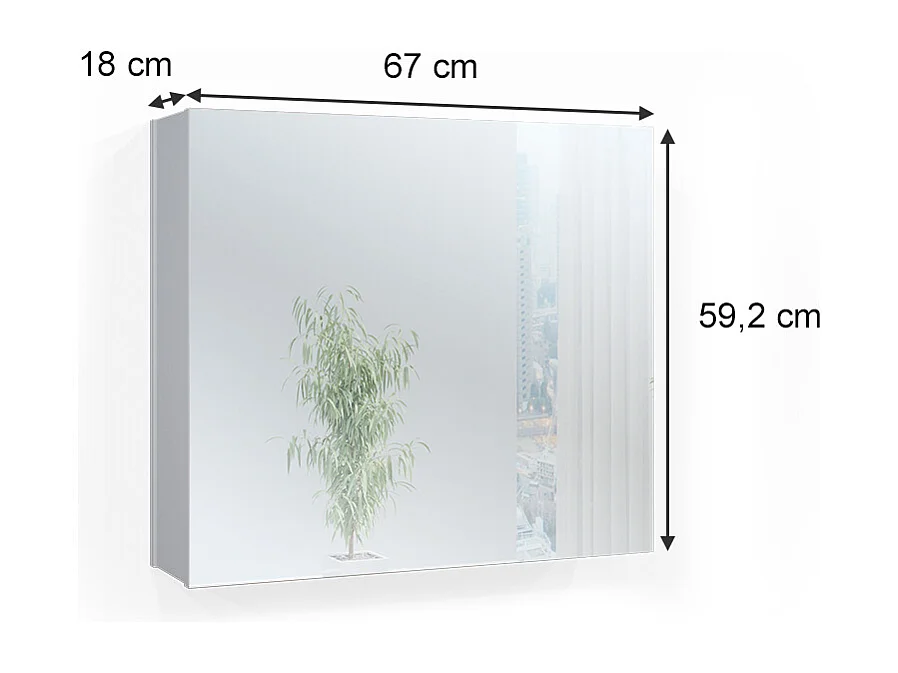 Armoire de toilette blanc 67x18x59.2 kate