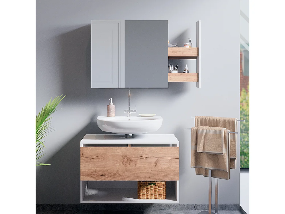 Armoire de toilette blanc 67x18x59.2 kate