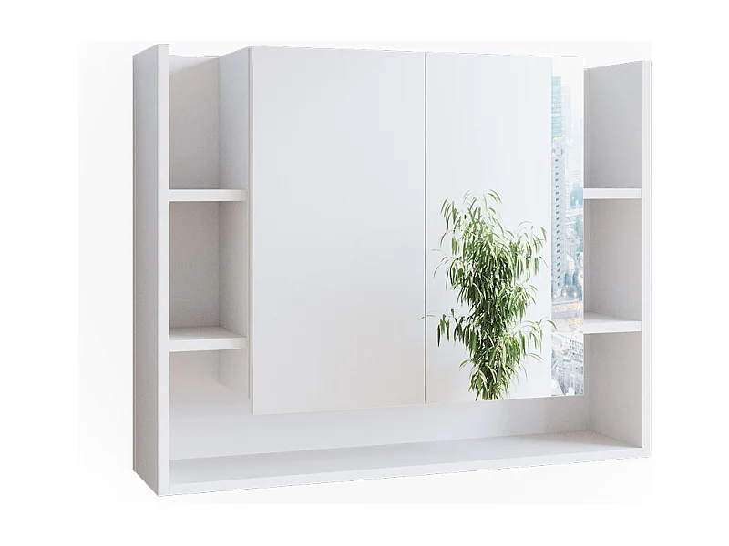 Armario con espejo para baño blanco 80.2x21.2x64 elira