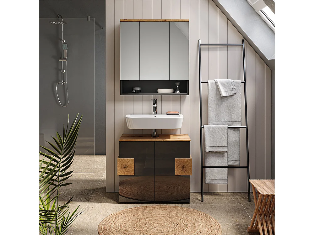 Badspiegelschrank anthrazit 70x21.7x77.5 eden