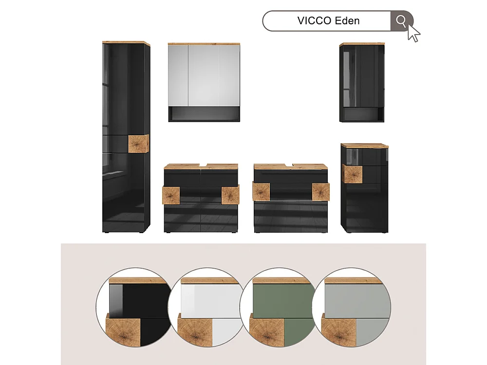 Badspiegelschrank anthrazit 70x21.7x77.5 eden