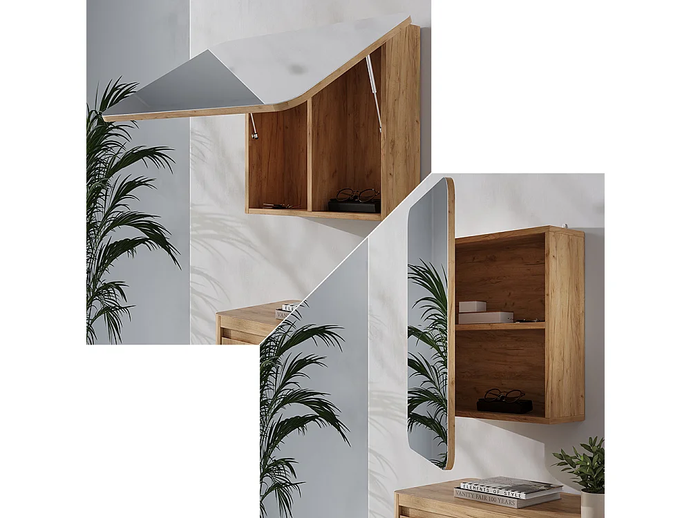 Armoire de toilette chêne de force doré 70x17.4x50 zino