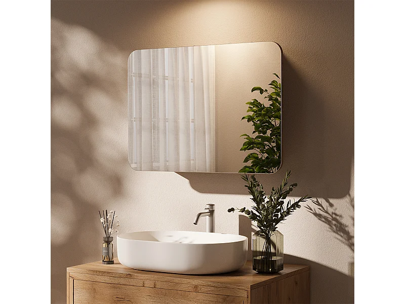 Specchio contenitore bagno quercia dorata 70x17.4x50 zino