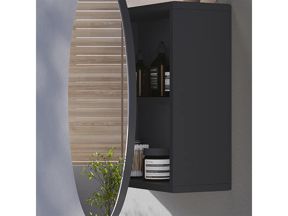 Armoire de toilette anthracite 70x17.4x70 loki