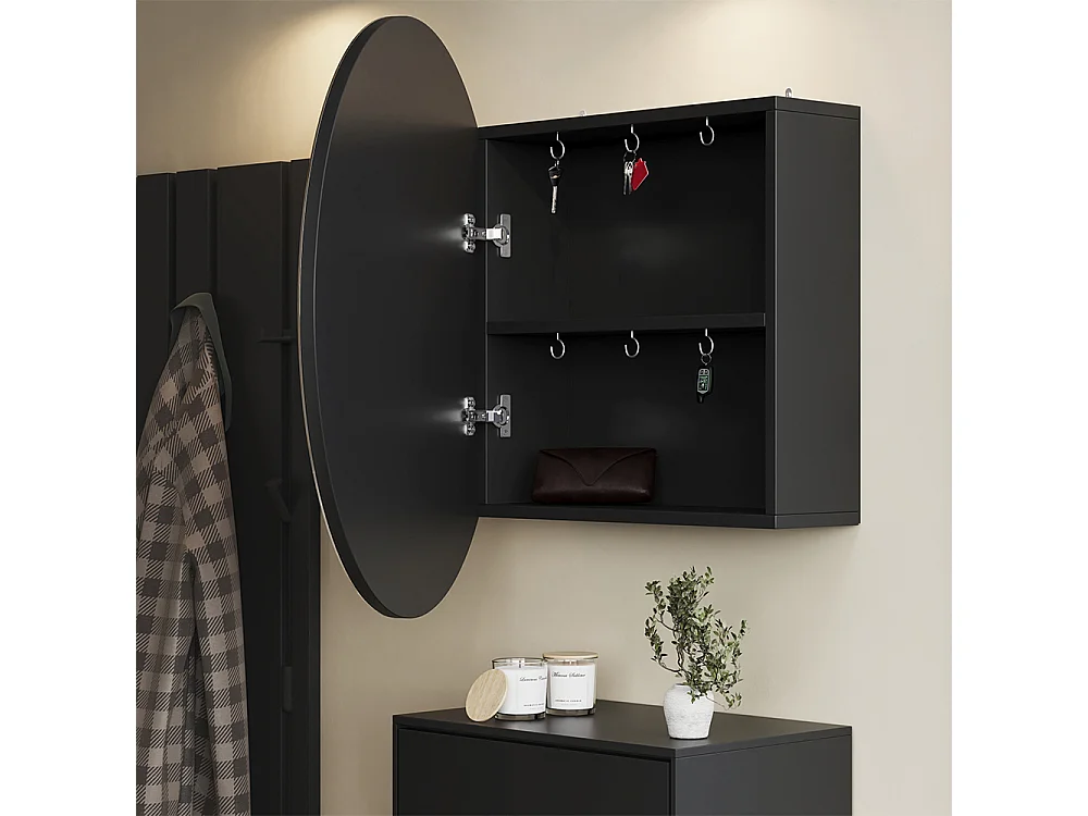 Armoire de toilette anthracite 70x17.4x70 loki