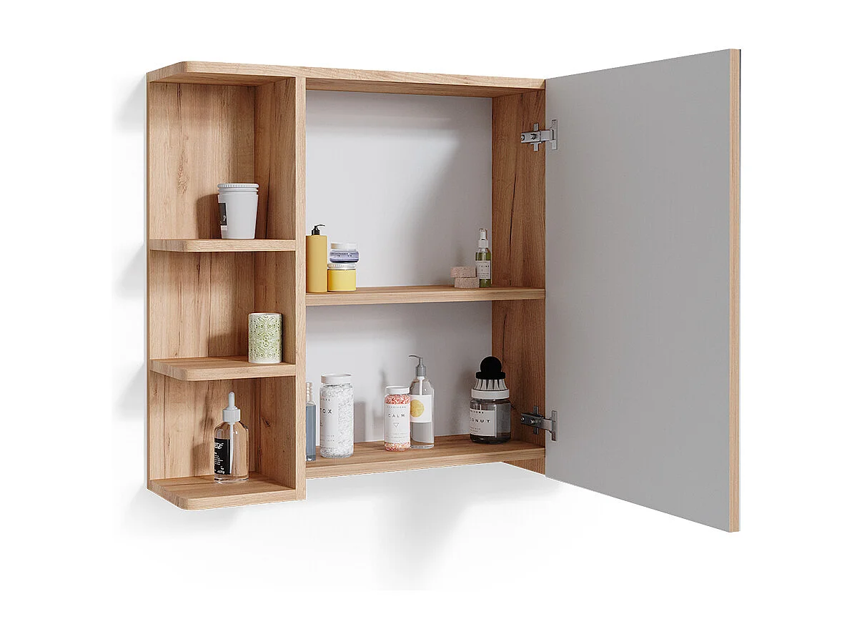 Armoire de toilette chêne 79.6x21.2x64 fynn