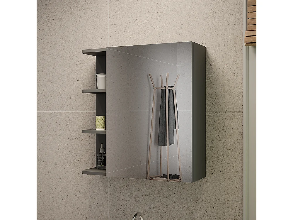 Armario con espejo antracita 62x20.8x64 fynn