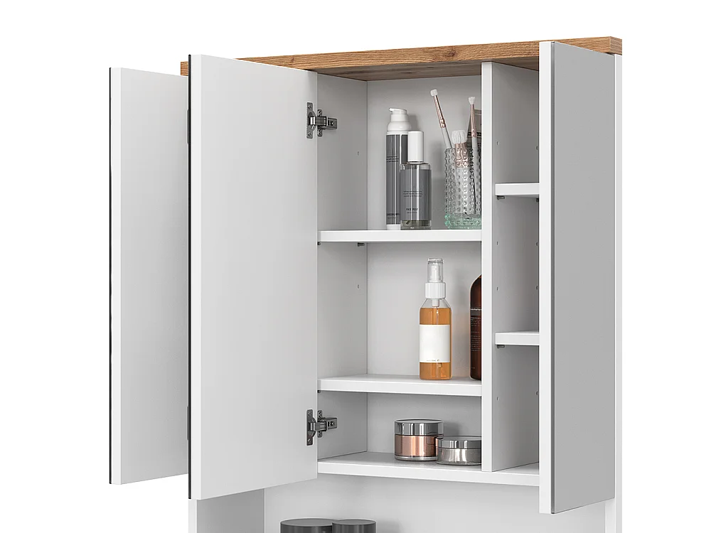 Armario con espejo para baño blanco 70x21.7x77.5 eden