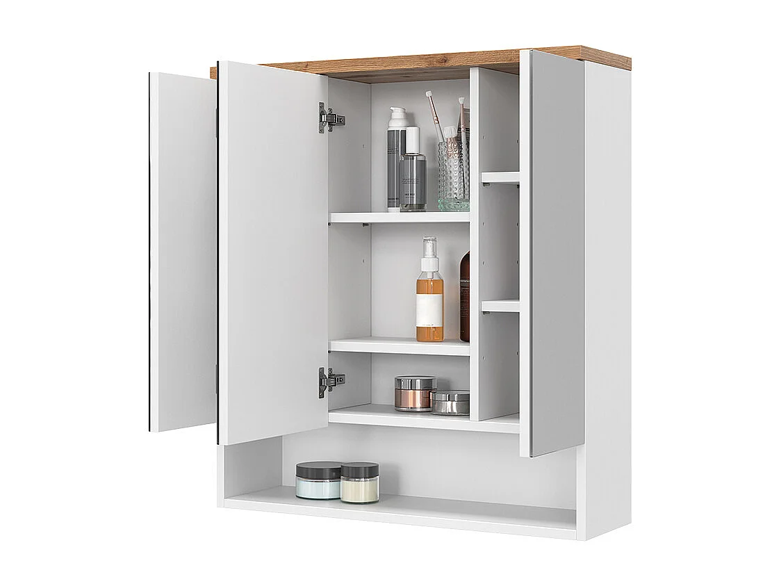 Armario con espejo para baño blanco 70x21.7x77.5 eden