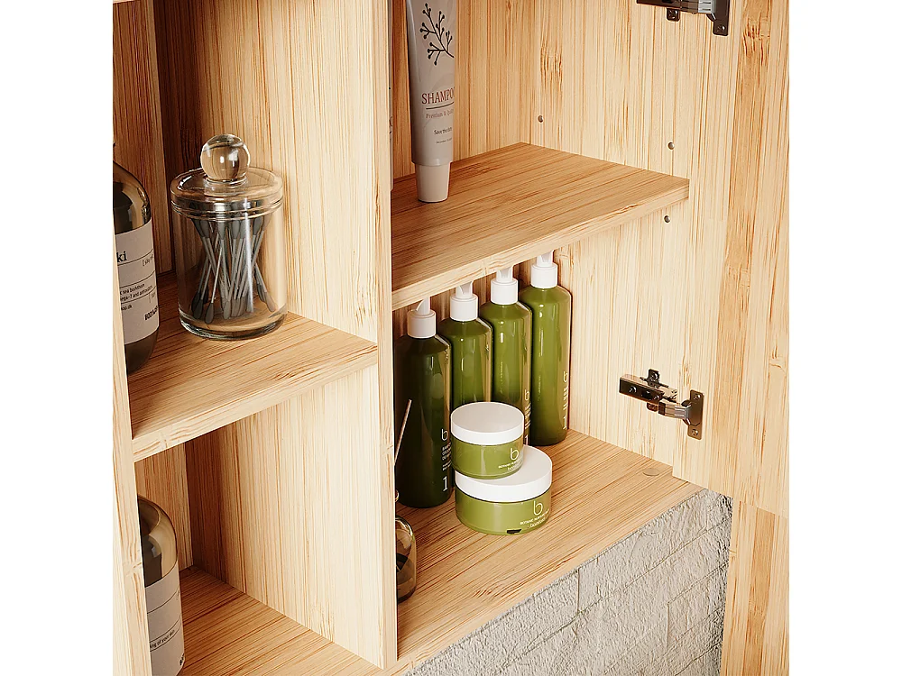 Armoire de toilette bambou 54x20x44.5 lucie