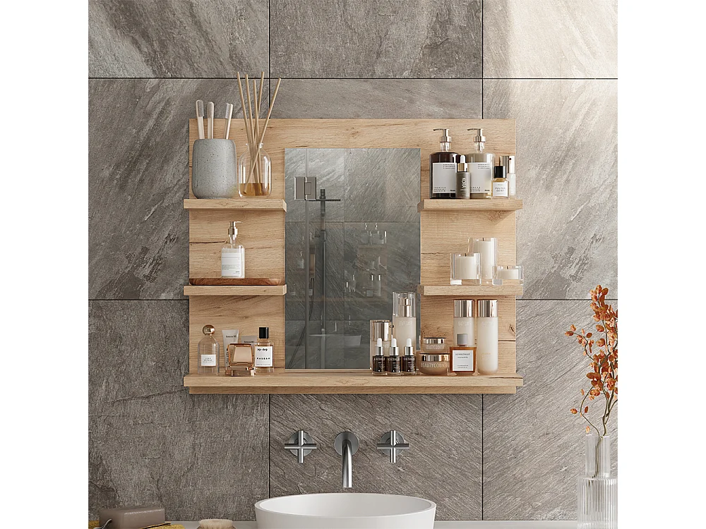 Armoire de toilette chêne de force doré 58.8x13.6x50 wilbur