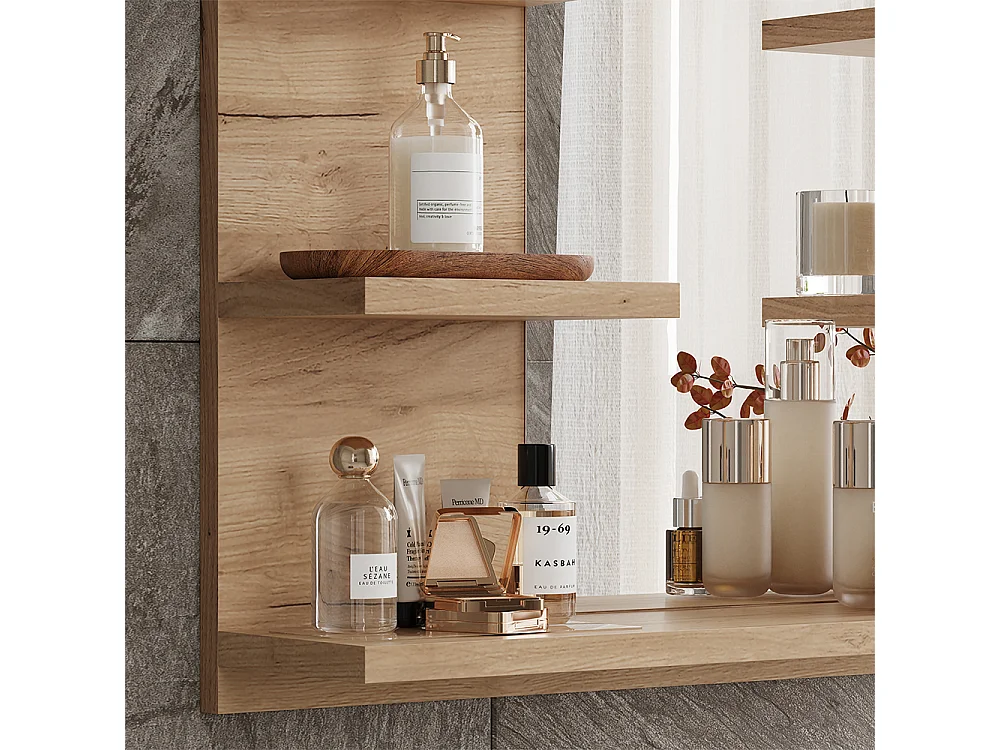 Armoire de toilette chêne de force doré 58.8x13.6x50 wilbur