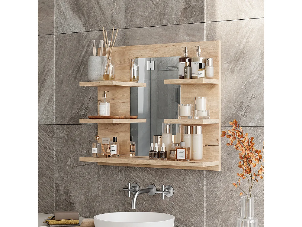 Armoire de toilette chêne de force doré 58.8x13.6x50 wilbur