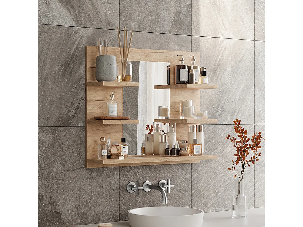 Armoire de toilette chêne de force doré 58.8x13.6x50 wilbur