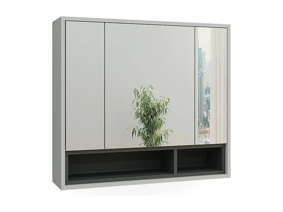 Armoire de toilette gris/anthracite 80x20x72 beatrice