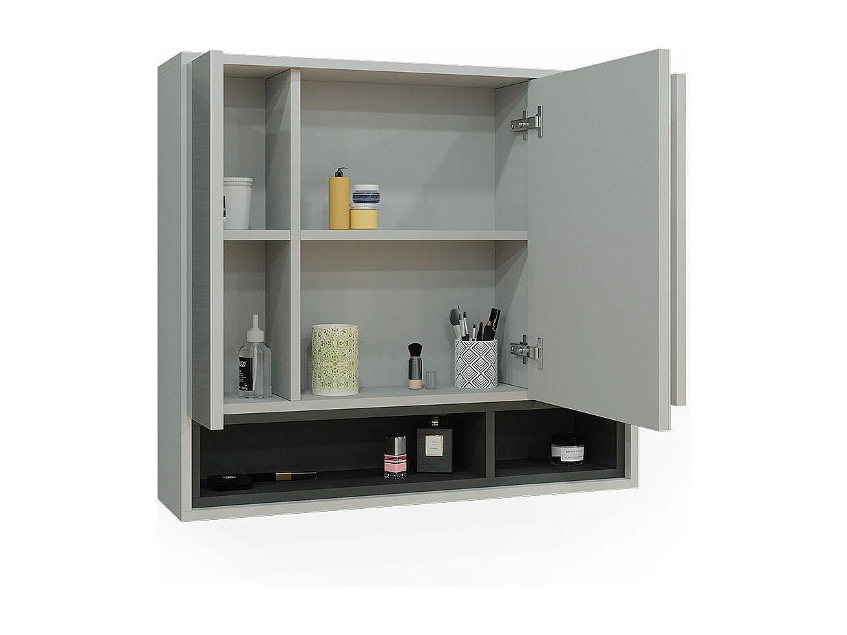 Armoire de toilette gris/anthracite 80x20x72 beatrice