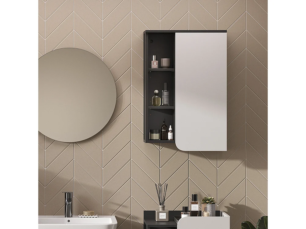 Armoire de salle de bain anthracite/blanc 50x20x75 karen