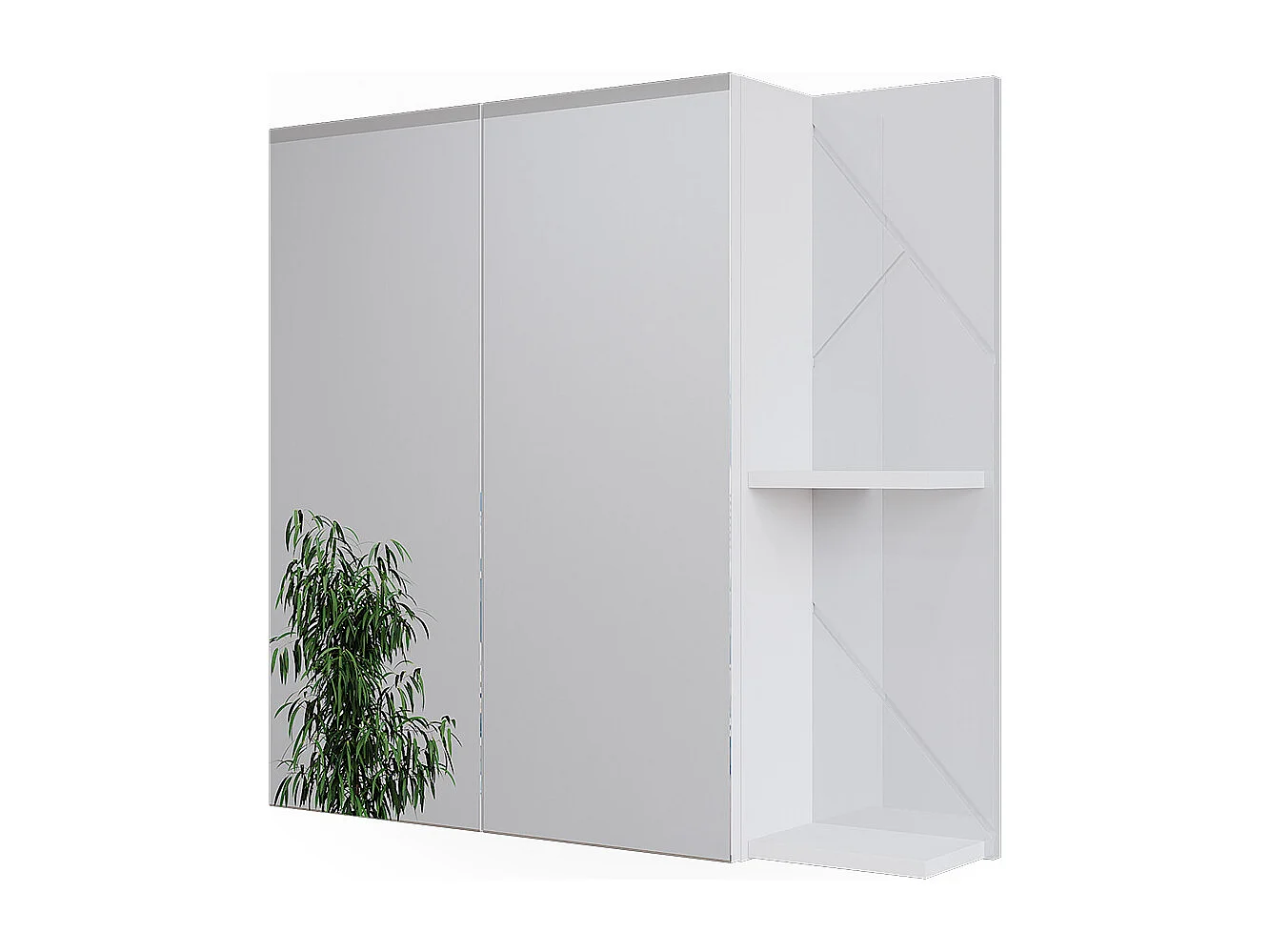 Armario con espejo de baño blanco/blanco alto brillo 80x17.2x75 irma