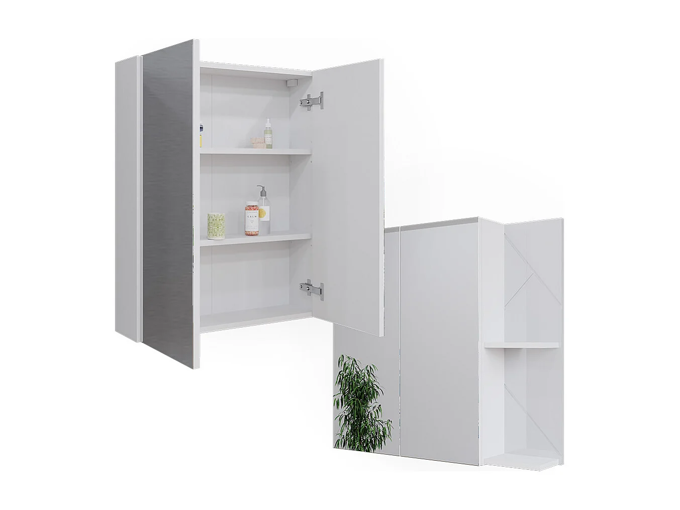 Armoire de toilette blanc/blanc brillant 80x17.2x75 irma