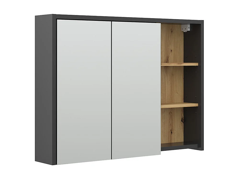 Armario con espejo para baño roble artesanal 100x18x75 viola