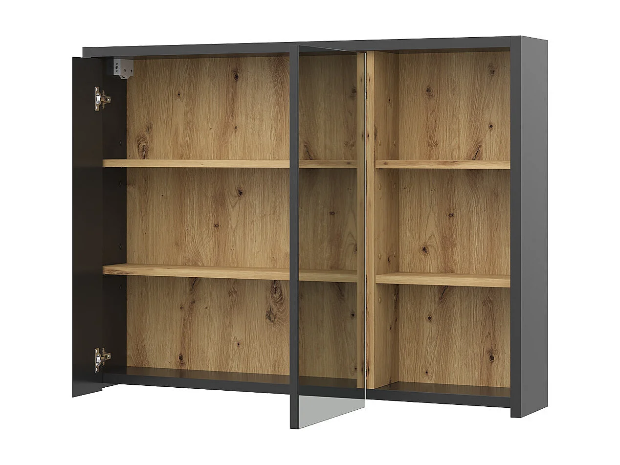 Armario con espejo para baño roble artesanal 100x18x75 viola