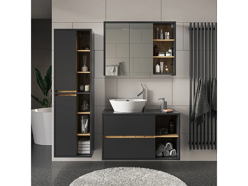 Armoire de toilette chêne artisan 100x18x75 viola