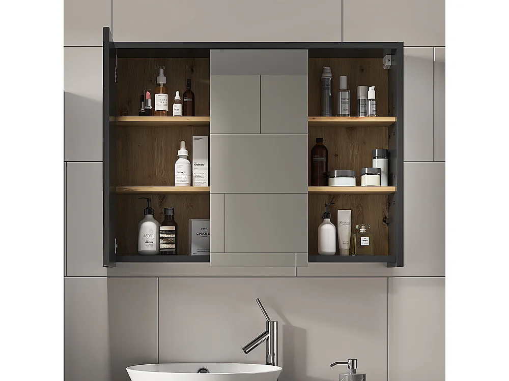 Armoire de toilette chêne artisan 100x18x75 viola