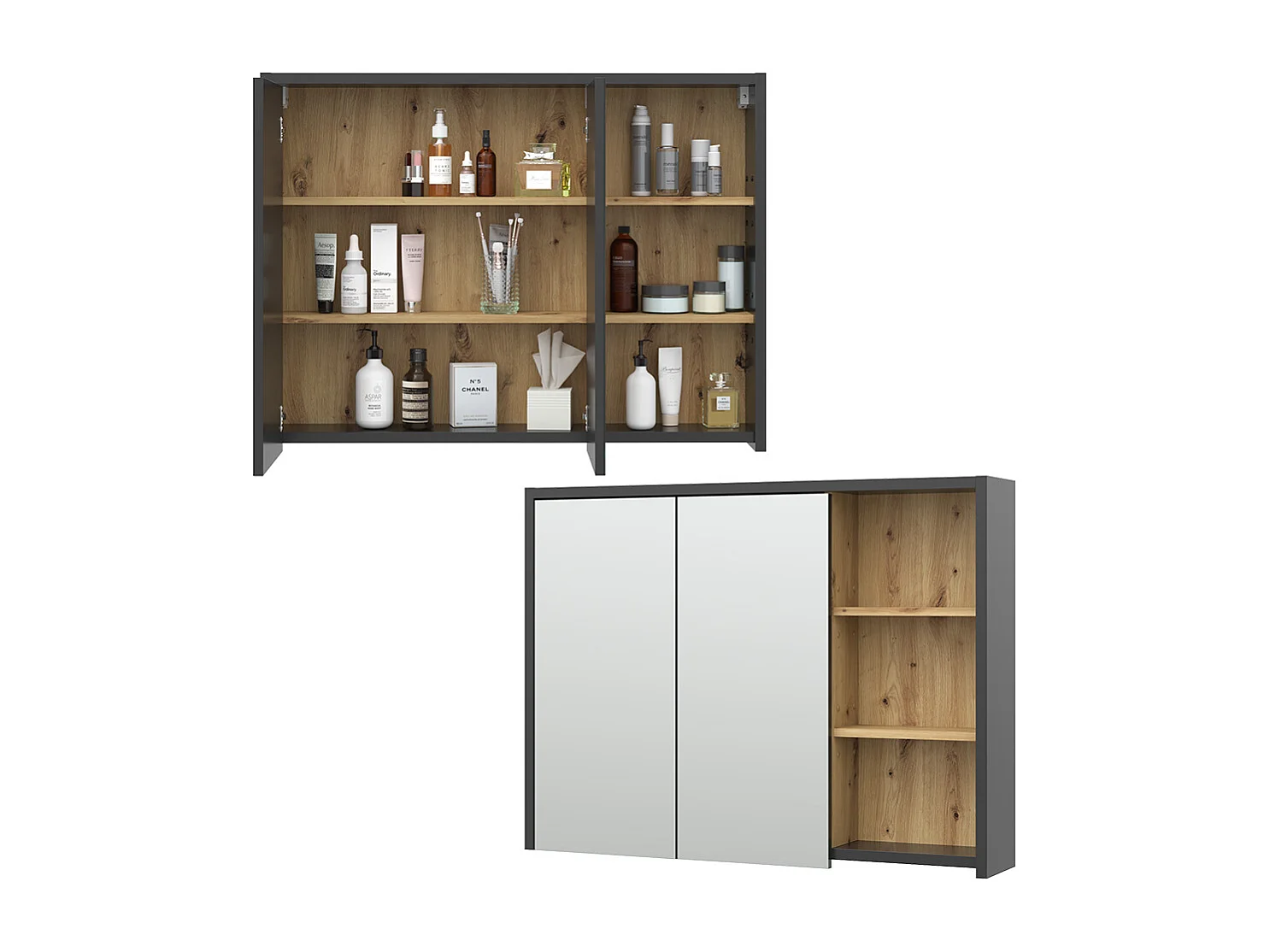 Armoire de toilette chêne artisan 100x18x75 viola