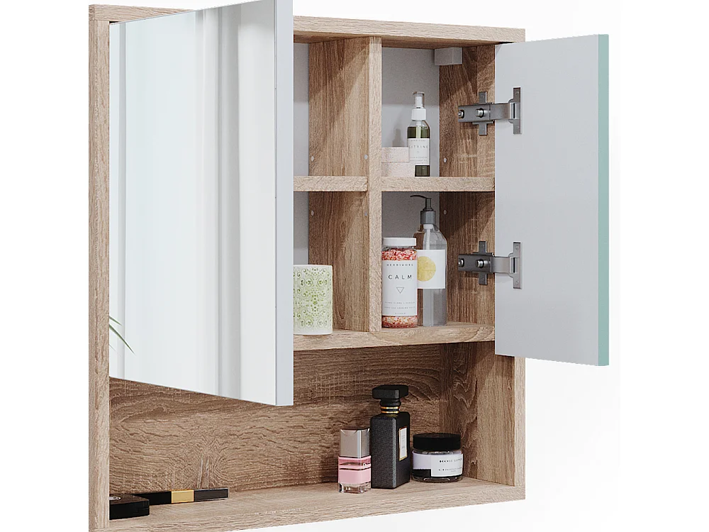 Armario con espejo para baño verde menta 54x16x53 agasta