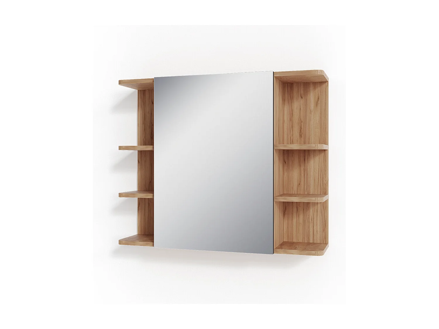 Armario con espejo para baño roble dorado 79.6x21.2x64 fynn