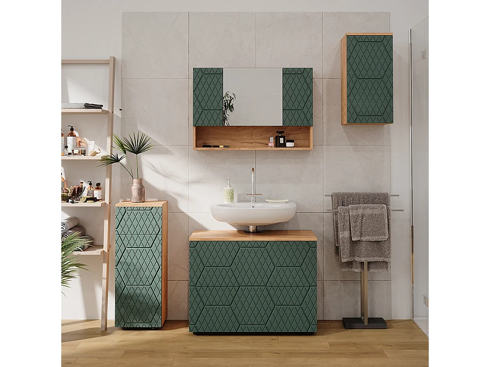 Armoire murale vert/force de lor chêne 30x24x59 irma