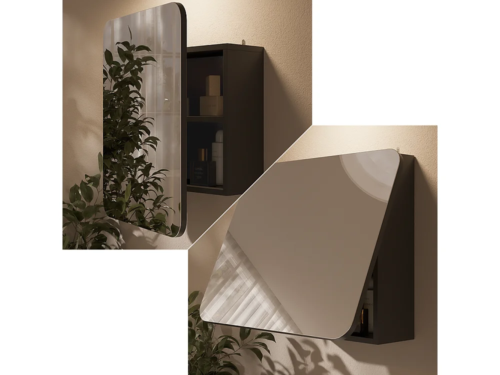 Armoire de toilette anthracite 60x17.4x50 zino