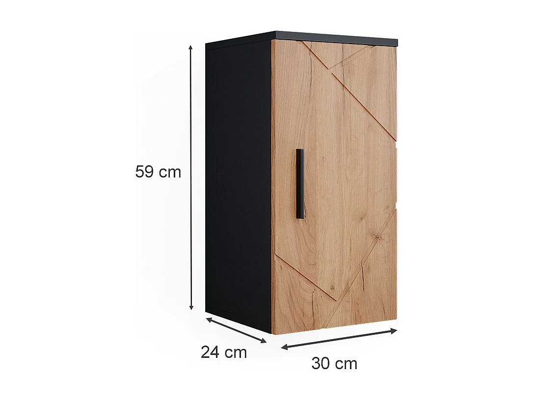 Armario de baño oro power roble/antracita 30x24x59 irma