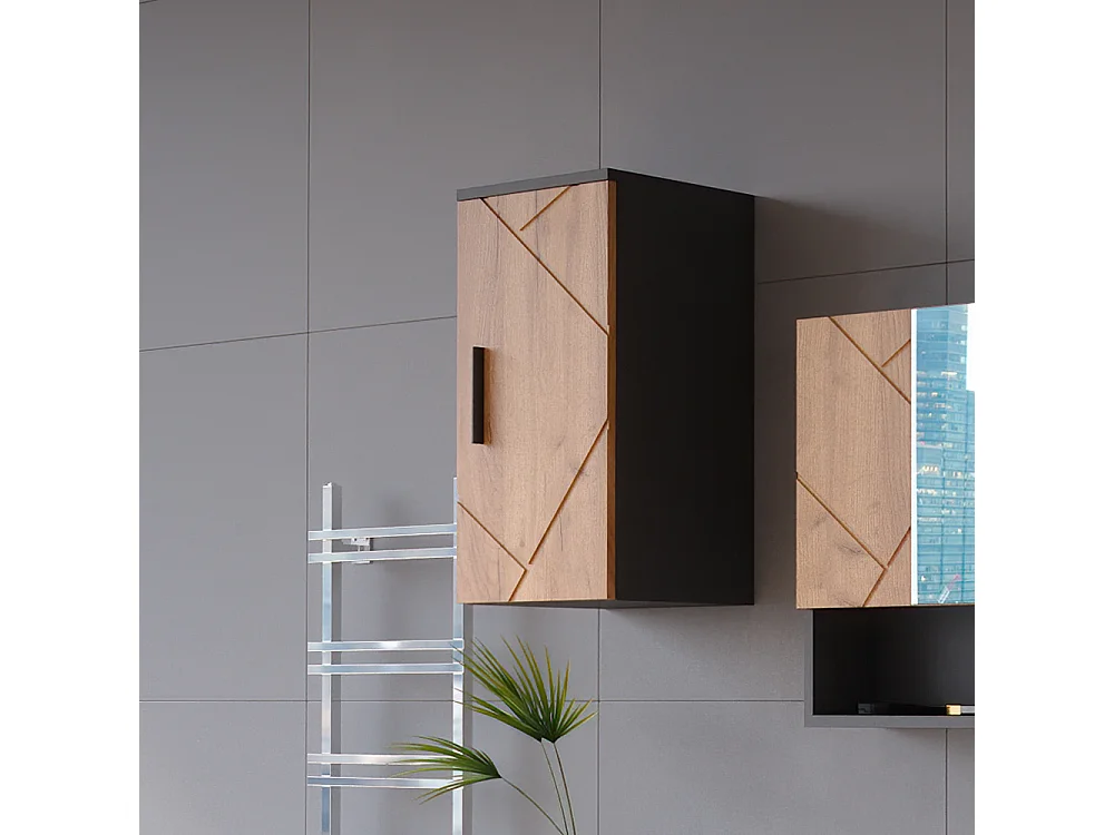 Armoire murale chêne doré/anthracite 30x24x59 irma