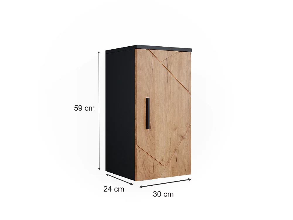 Armoire murale chêne doré/anthracite 30x24x59 irma