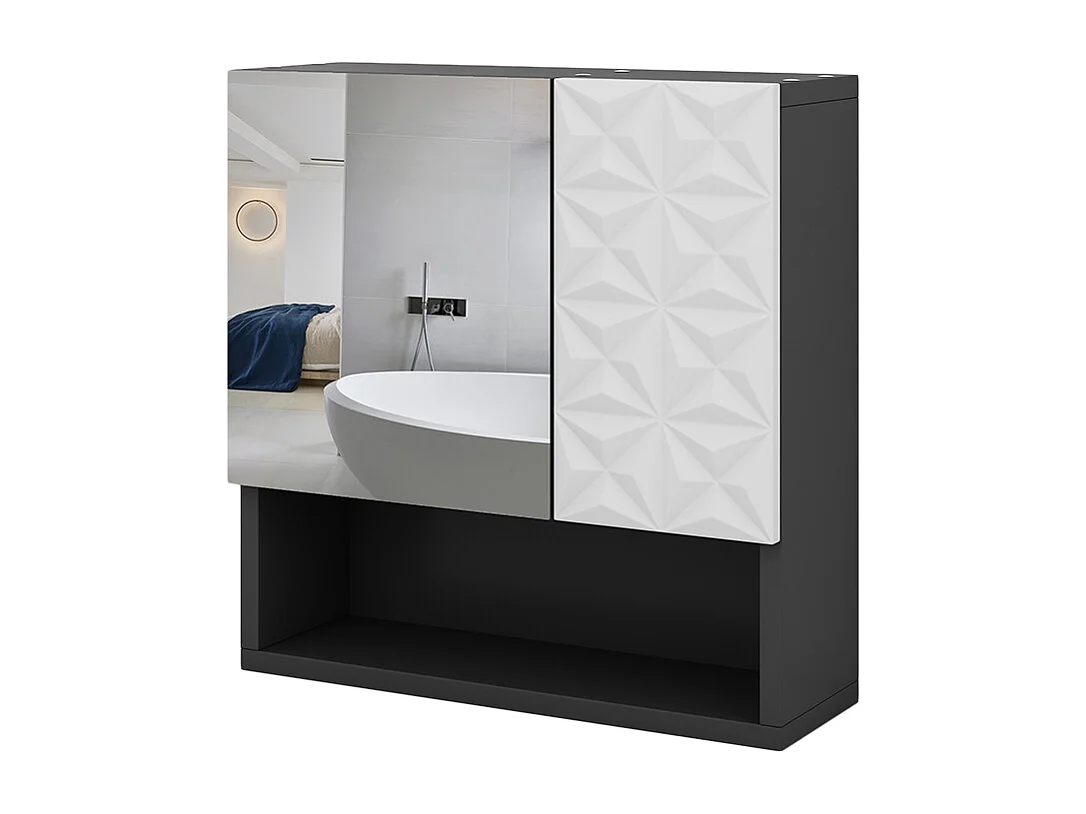 Armoire de toilette noir 54x17x55 edge