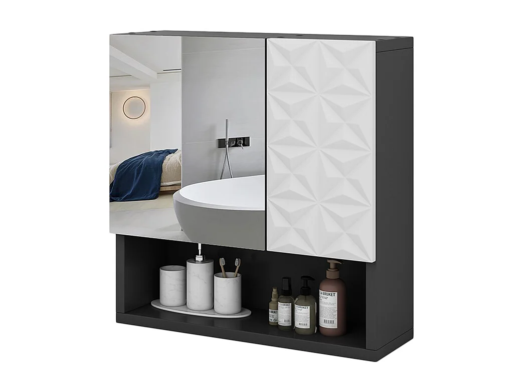 Armoire de toilette noir 54x17x55 edge