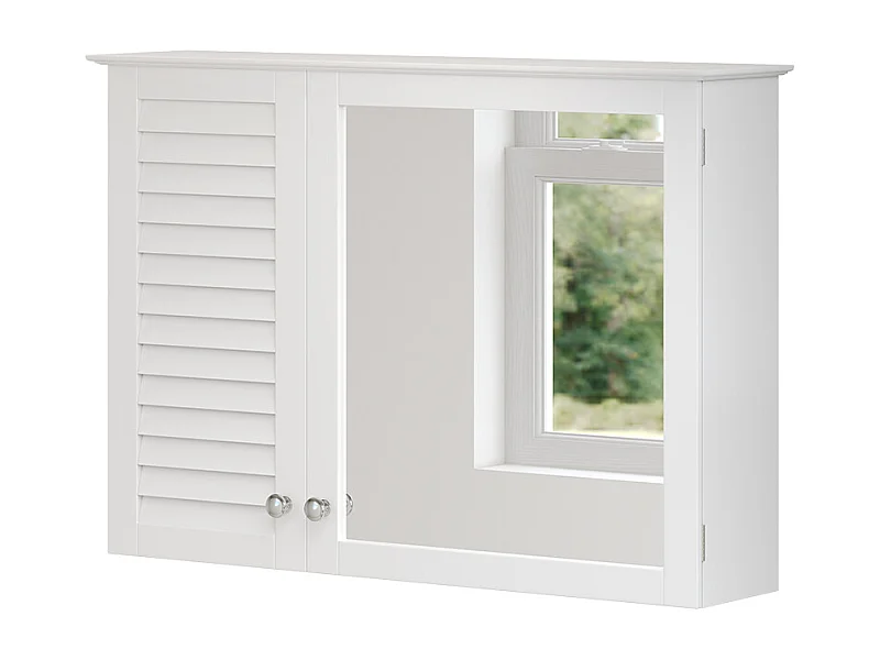 Armario con espejo para baño blanco 68x16.5x48 riad