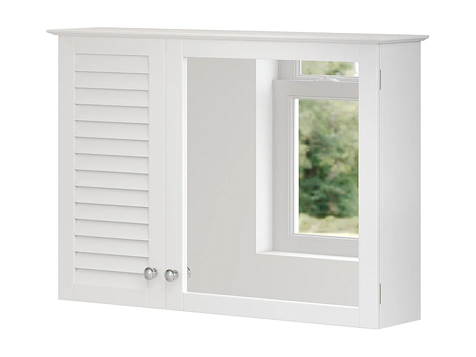 Armario con espejo para baño blanco 68x16.5x48 riad